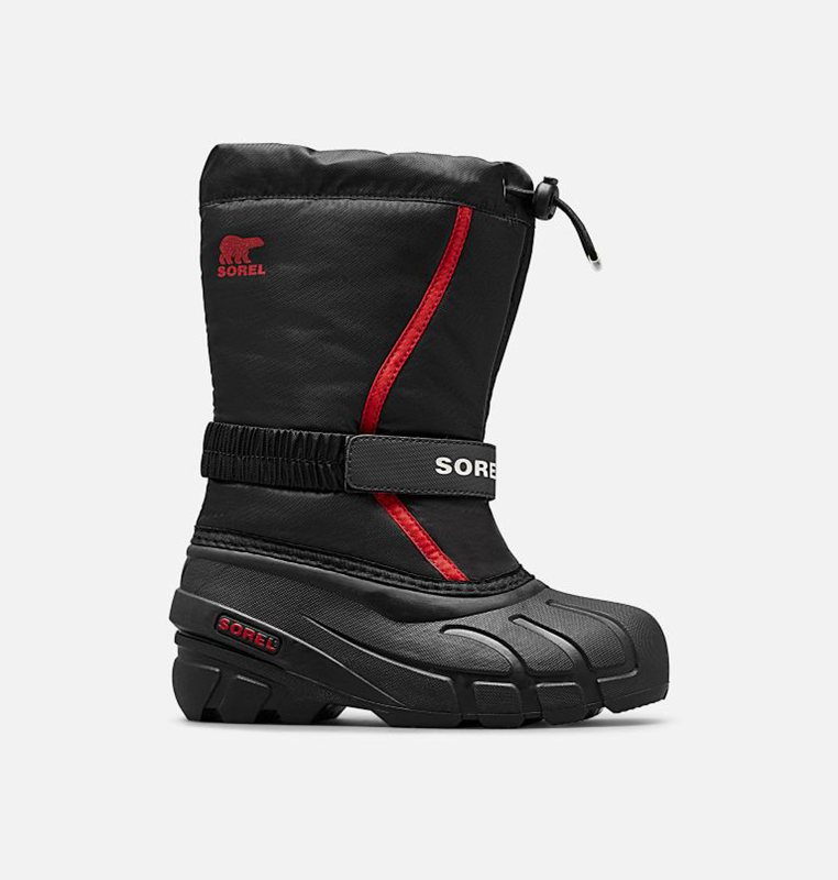 Sorel Youth Flurry™ - Kids Snow Boots Black/Red - 021458PJK